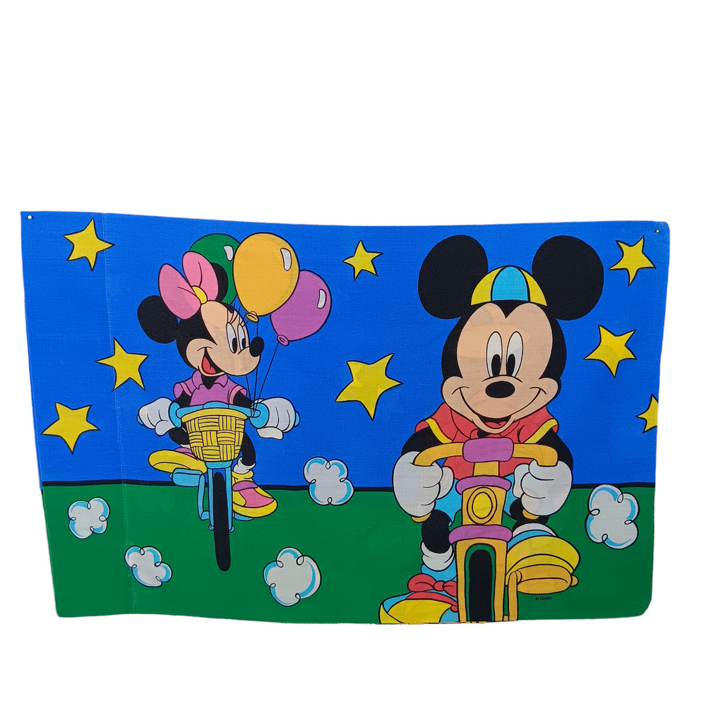 Vintage Disney 80s Pillocases Set of 2 Standard Size Mickey and Minnie - Picture 3 of 16